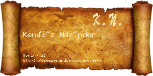 Kenéz Nándor névjegykártya
