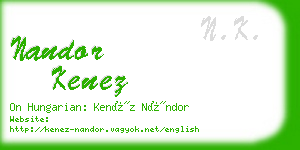 nandor kenez business card